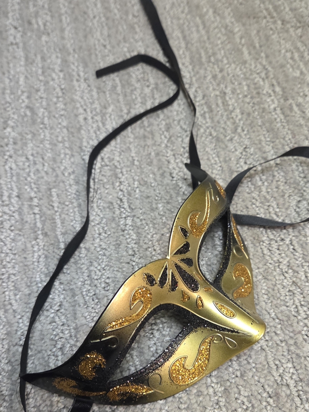 Gold Glitter Masquerade Eye Mask for Women